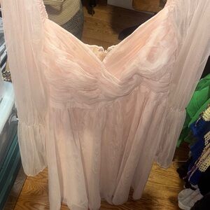 Eloquii Peach Chiffon Dress